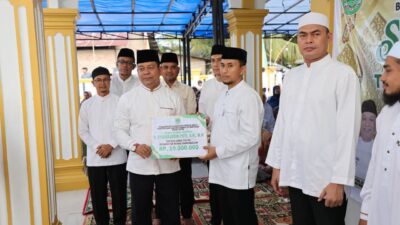 Kades Sontang Sambut Wabup Rohul dalam Safari Ramadan, Perkuat Sinergi Pembangunan Desa