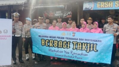Keluarga Besar Polsek Tigaraksa Bersama Bhayangkari : Ranting Polsek Tigaraksa Berbagi Takjil Marhaban Ya Ramadhan