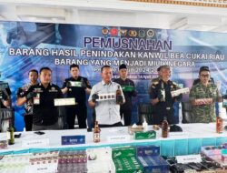 Kodam XIX/Tuanku Tambusai Dukung Penindakan, Bea Cukai Riau Musnahkan Barang Selundupan Senilai Rp44 Miliar